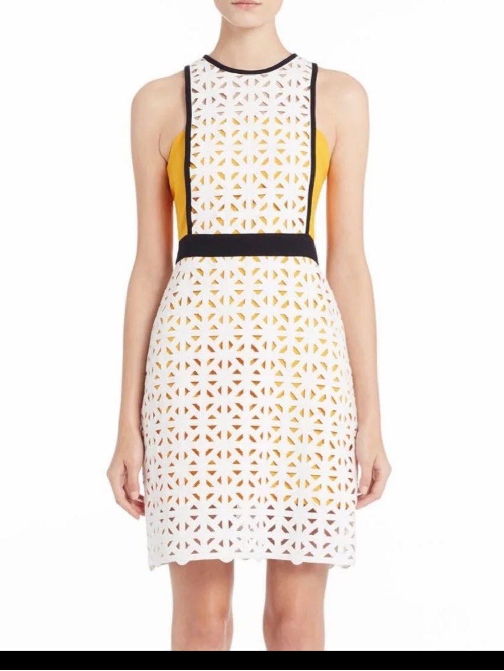 MSGM White geometric cutout Dress size 4/6